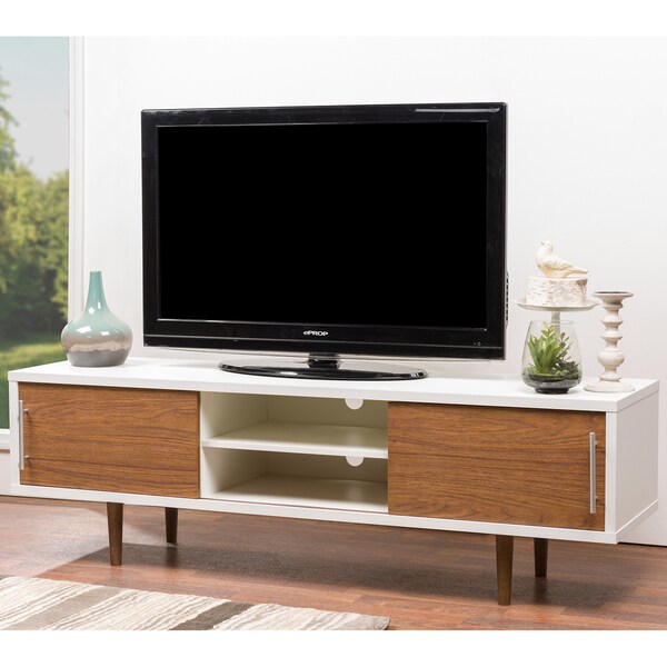 Gemini Wood Contemporary TV Stand - 16976968 - Overstock ...