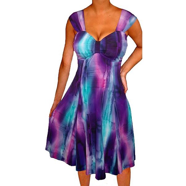 Funfash Plus Size Women Purple A Line Cocktail Party Dress Made USA