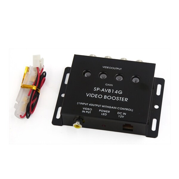 Car Auto Black 1 Input to 4 Output RCA AV Video Splitter Amplifier Booster
