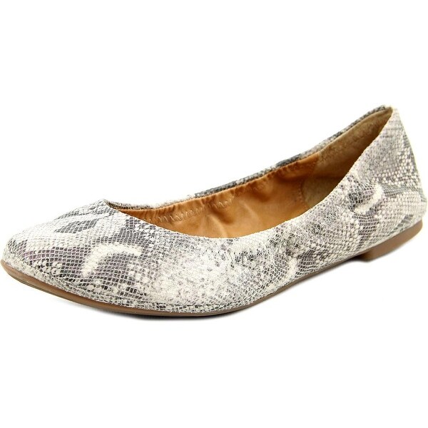 Lucky Brand Emmie Women Round Toe Leather Gray Ballet Flats