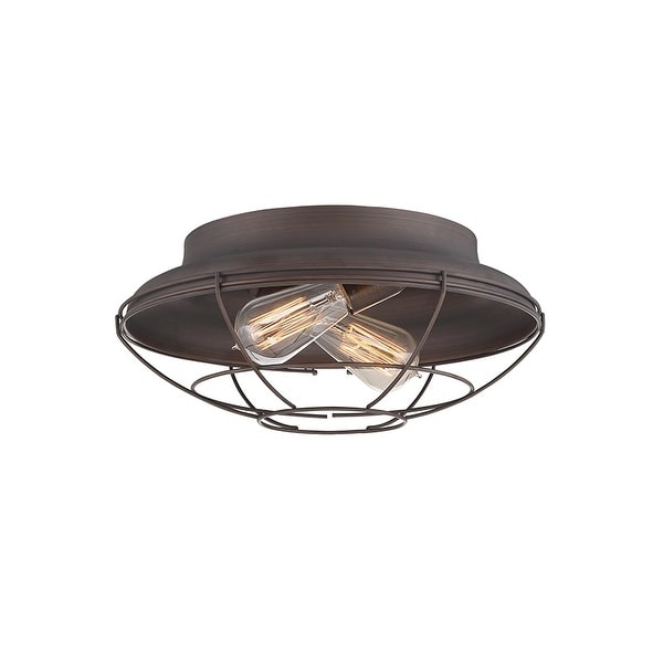 Millennium Lighting 5384 Neo-Industrial 2 Light 14" Wide Flush Mount Ceiling Fixture