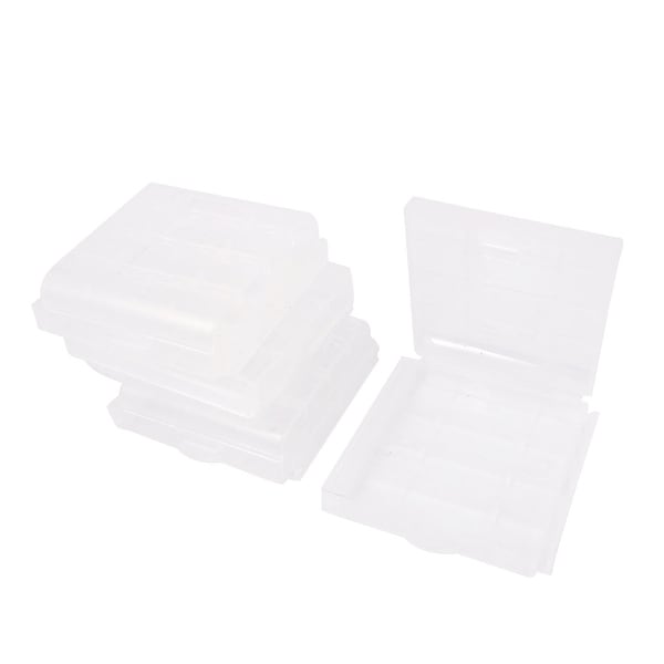 Unique Bargains 4 Pcs Clear Plastic Storage Box Case Holder for AA AAA Batteries