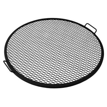 Sunnydaze X-Marks Fire Pit Cooking Grill - Multiple Sizes Available - Black