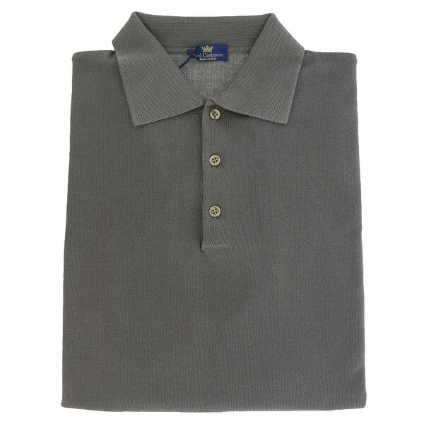 Real Cashmere Polo Big Mens Taupe Sweater
